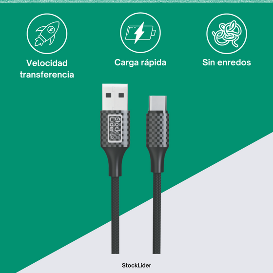Cable USB Tipo C 2M resistente