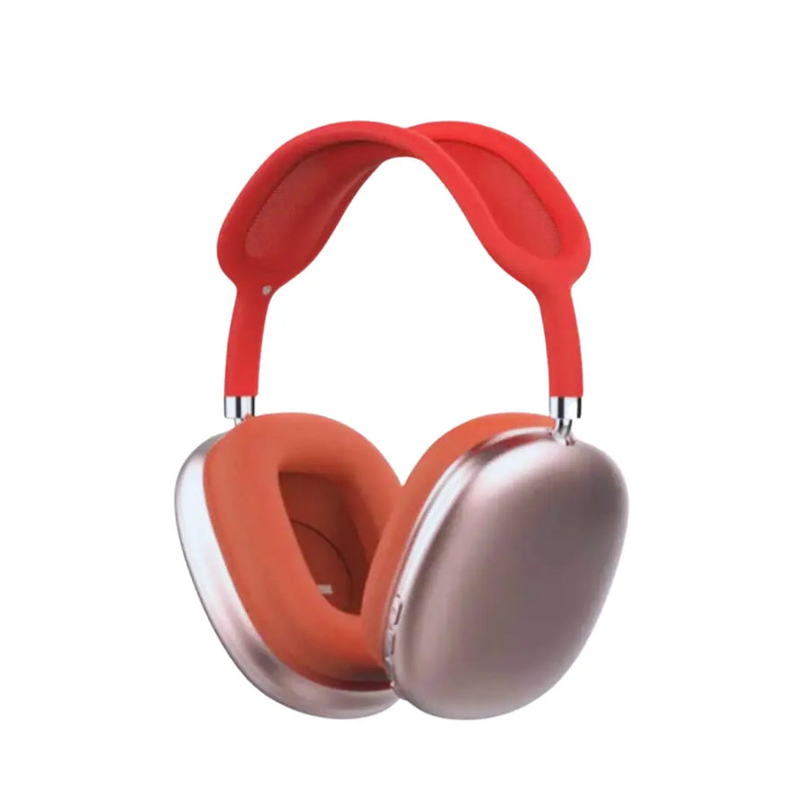Auriculares Bluetooth rojos con micrófono