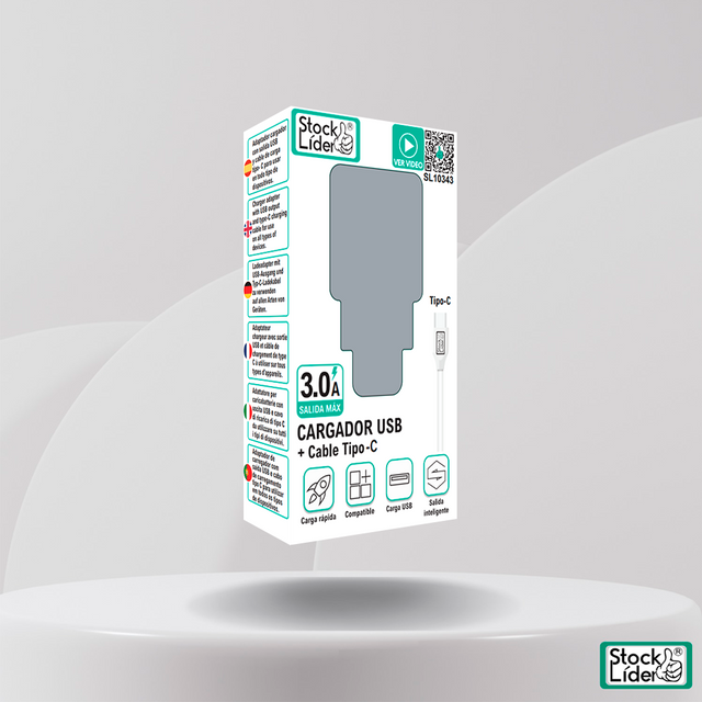 Cargador USB + Cable Tipo C | ViamoMas
