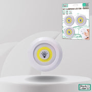 Set lámparas led cob mando | 3 luces fáciles