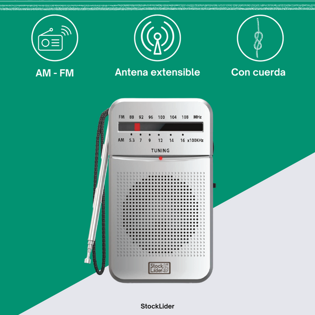 Radio AM FM portátil con auriculares
