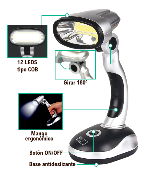 Lámpara de mesa portátil sin cables | ViamoMas