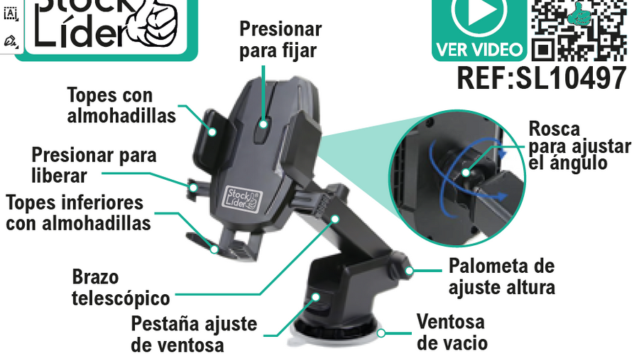 Soporte móvil coche con brazo ajustable