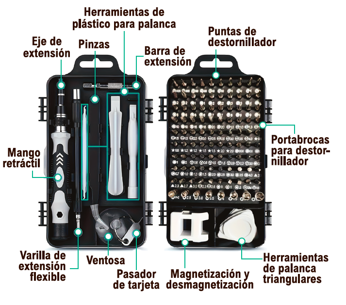 Estuche de destornilladores de precisión 120 pcs