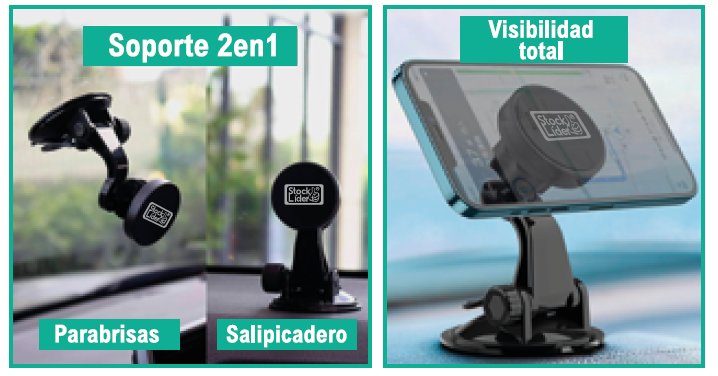 Soporte móvil coche ventosa 360°