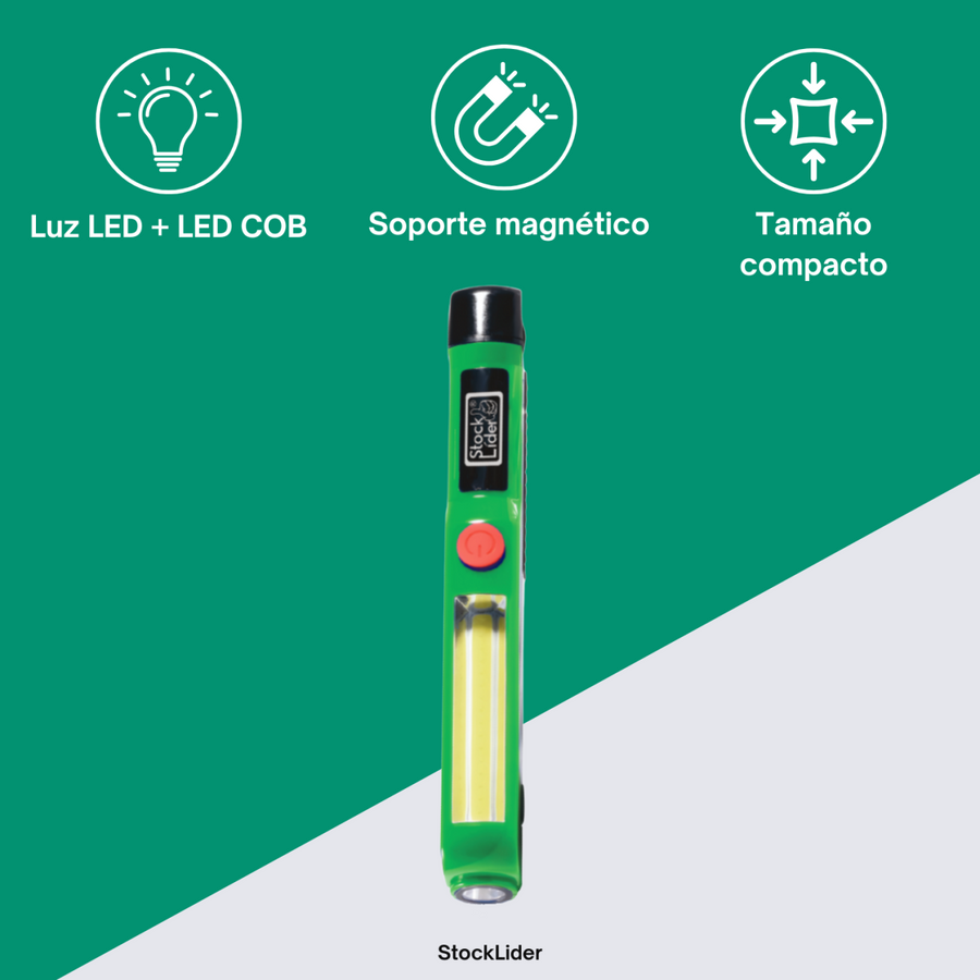 Mini linterna LED COB compacta y potente