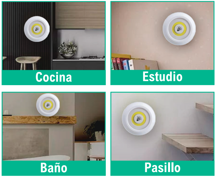 Set lámparas led cob mando | 3 luces fáciles
