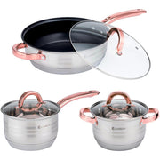 Batería de cocina 12 piezas inducción rosa