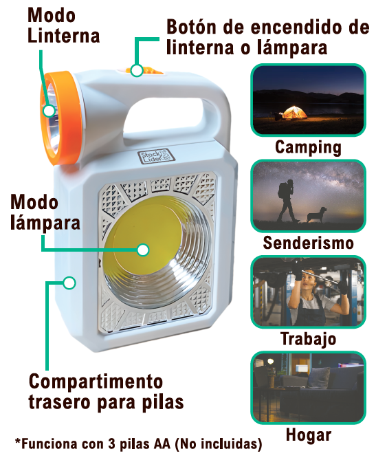 Lámpara y linterna LED 2 en 1 | ViamoMas