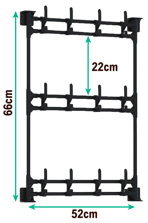 Perchero de pared 3 plantas | Orden sin agujeros