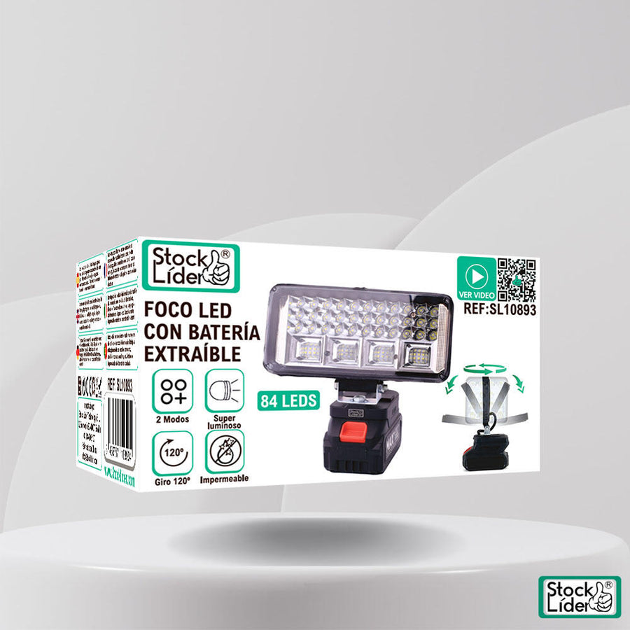 Foco LED solar con batería