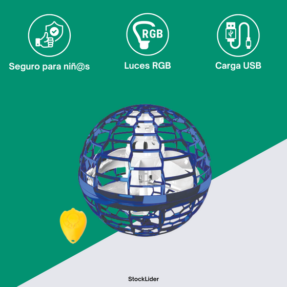 Bola voladora con mando LED recargable