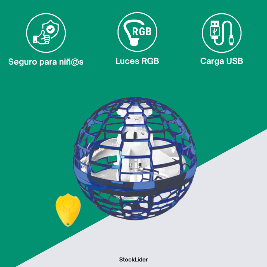 Bola voladora con mando LED recargable