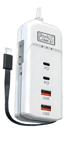 Regleta de carga USB 4+1 compacta 60W