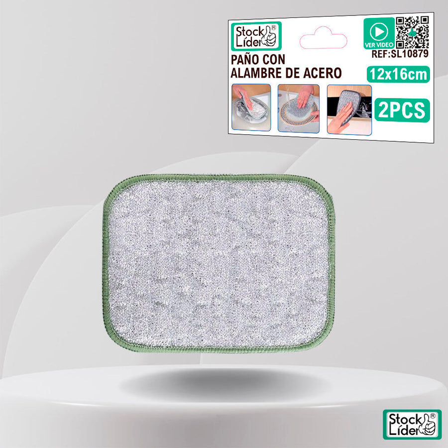 Paño con alambre de acero reutilizable
