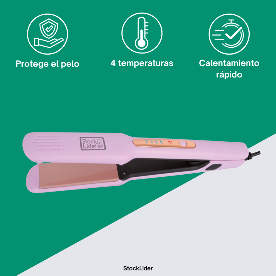 Plancha para el cabello cerámica 4 temperaturas
