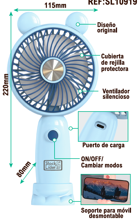 Ventilador portátil plegable USB | ViamoMas