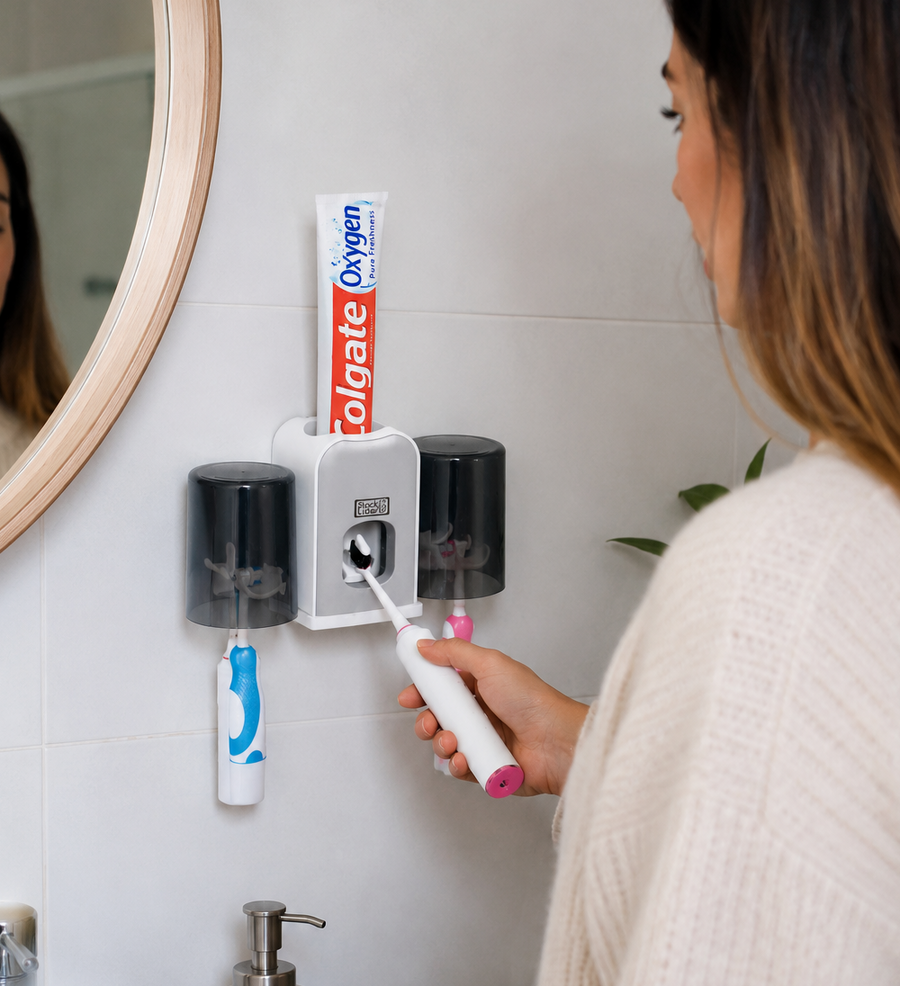 Soporte cepillo dientes con dispensador