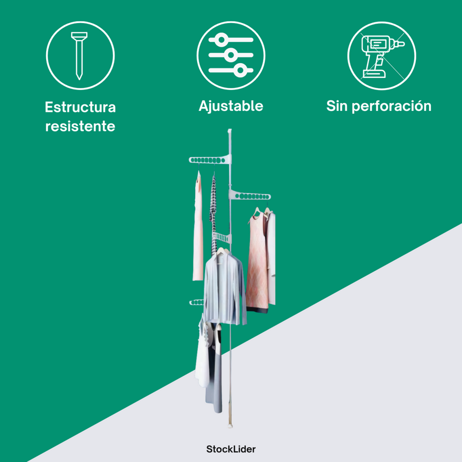 Perchero extensible sin taladrar | ViamoMas
