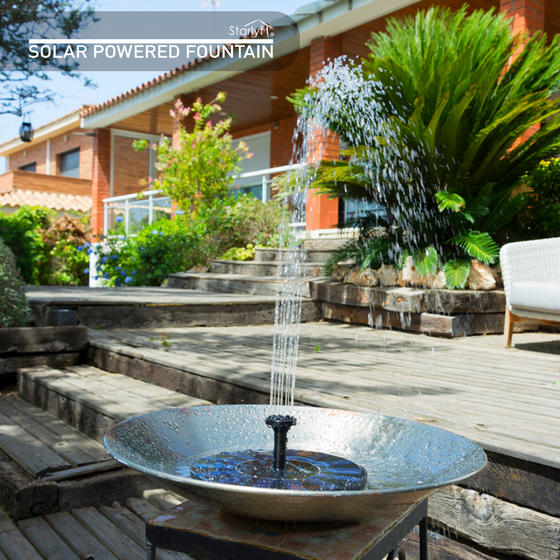 Fuente solar flotante para jardín y estanque