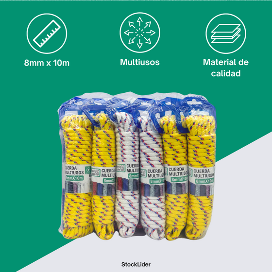 Cuerda multiusos 8mm x10m resistente
