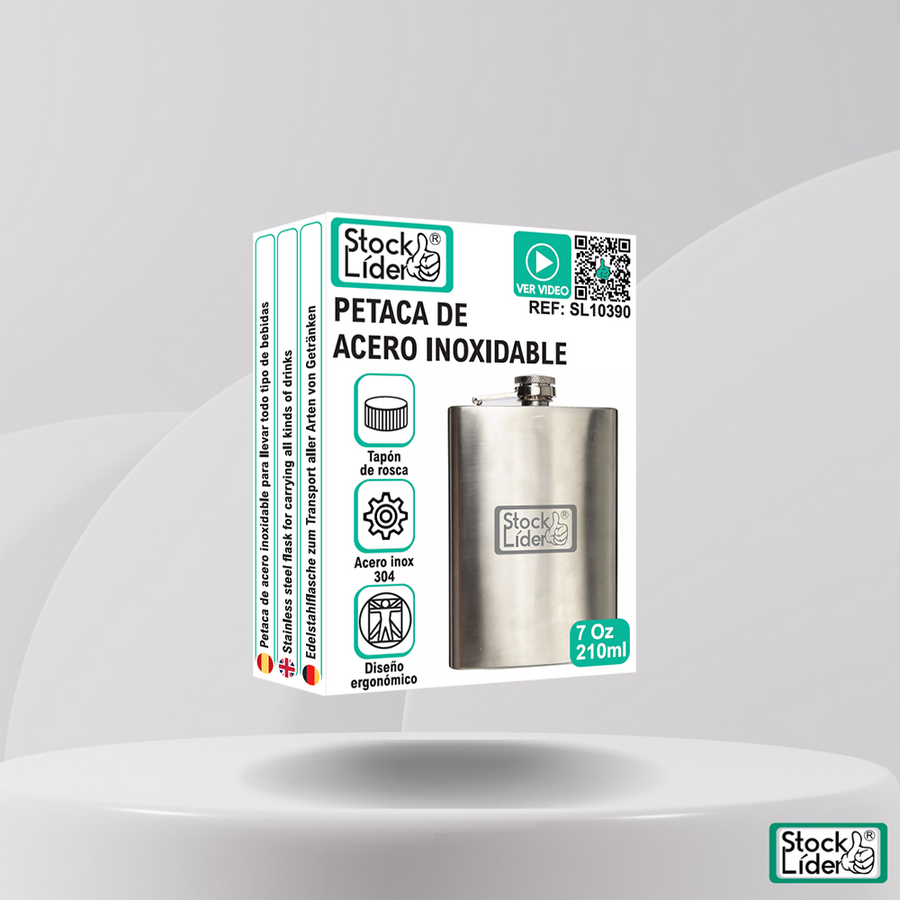 Petaca de acero inoxidable compacta
