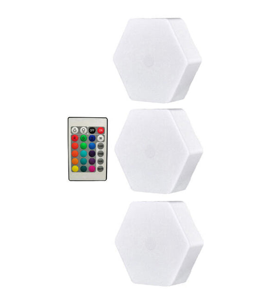 Set 3 luces LED colores con mando
