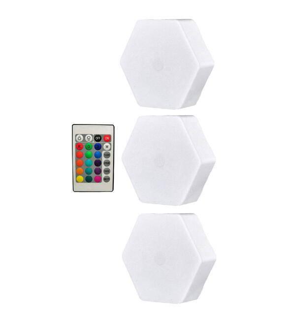 Set 3 luces LED colores con mando