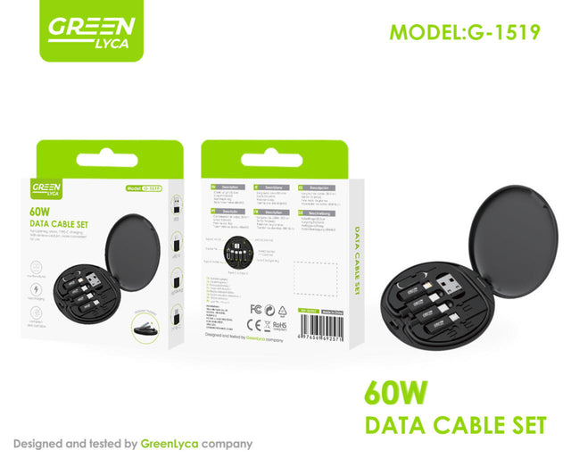 Set cable 5A 4 en 1 Green Lyca