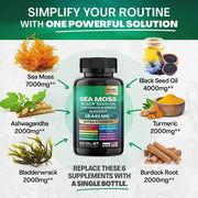 Sea Moss Black Seed Ashwagandha 60 cápsulas