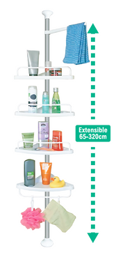 Estantería extensible para baño sin taladro