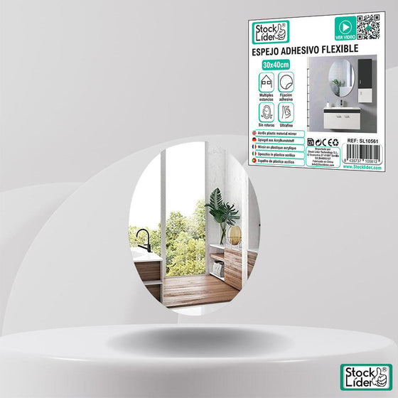 Espejo adhesivo flexible 30x40 sin taladro