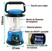 Lámpara camping portátil regulable | ViamoMas