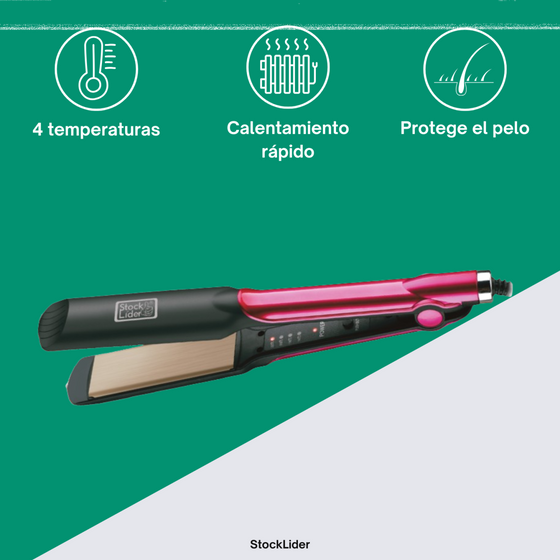 Plancha para el cabello cerámica 4 temperaturas