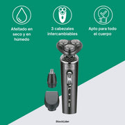 Afeitadora eléctrica 3 en 1 recargable
