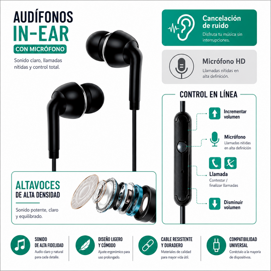 Auriculares con micrófono minijack | ViamoMas