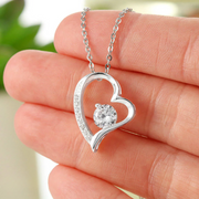 Collar corazón acero con caja LED