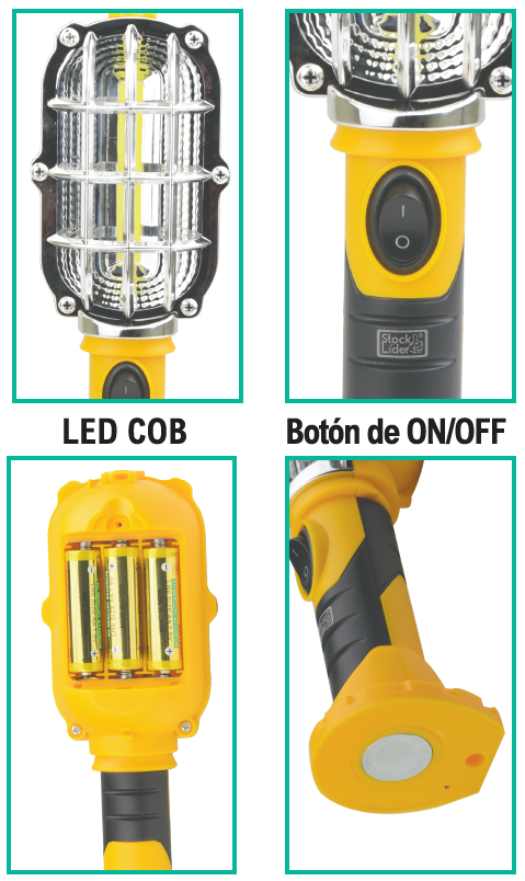 Lámpara de trabajo LED COB portátil