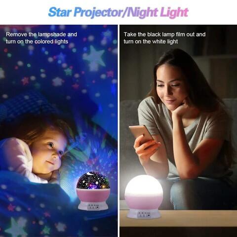 Proyector giratorio de estrellas y luna