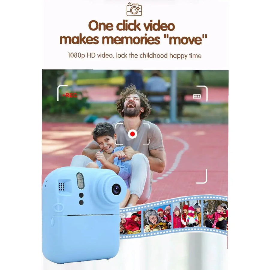 Cámara Infantil Impresión Instantánea 1080P