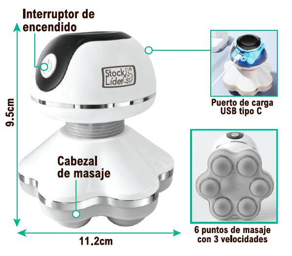 Masajeador portátil USB-C | ViamoMas