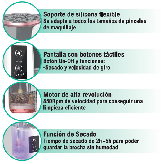 Limpia brochas eléctrico 3 en 1 | ViamoMas