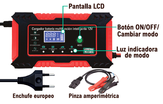 Cargador de batería multifunción 12V
