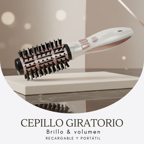 Cepillo giratorio recargable para cabello