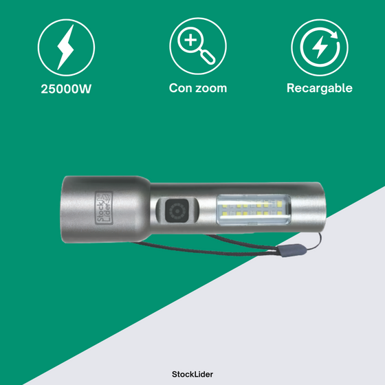 Linterna recargable con zoom potente | ViamoMas