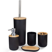 Set de baño bambú 5 piezas elegante