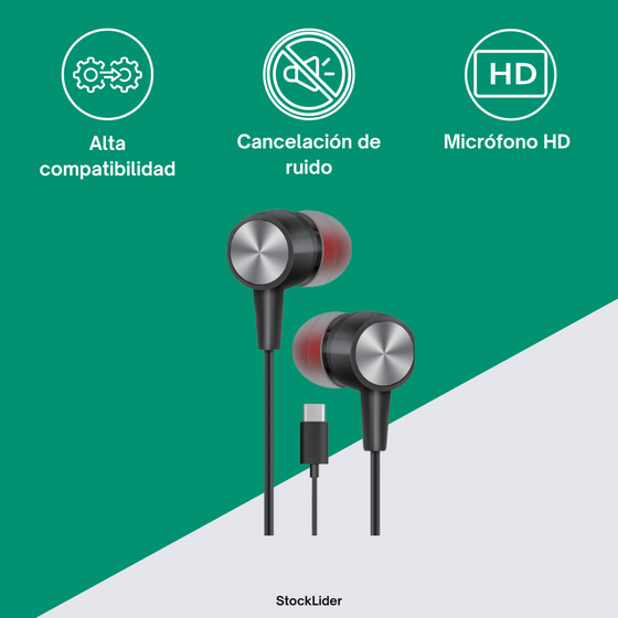 Auriculares Tipo C con cable y USB-C