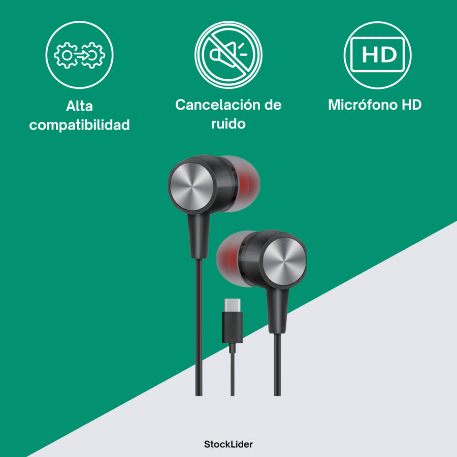 Auriculares Tipo C con cable y USB-C