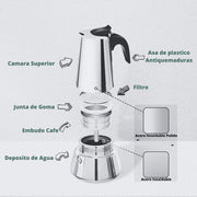 Cafetera italiana inducción 6 tazas inox