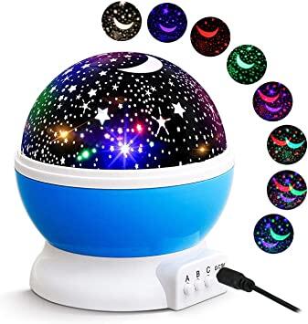 Proyector giratorio de estrellas y luna